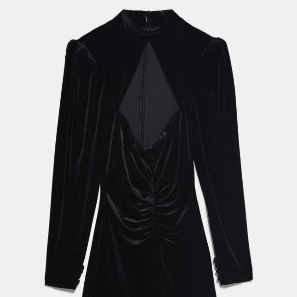ZARA BLACK VELVET MINI DRESS $89.90_10
